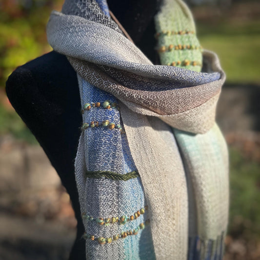 Pale Wind Handwoven Scarf