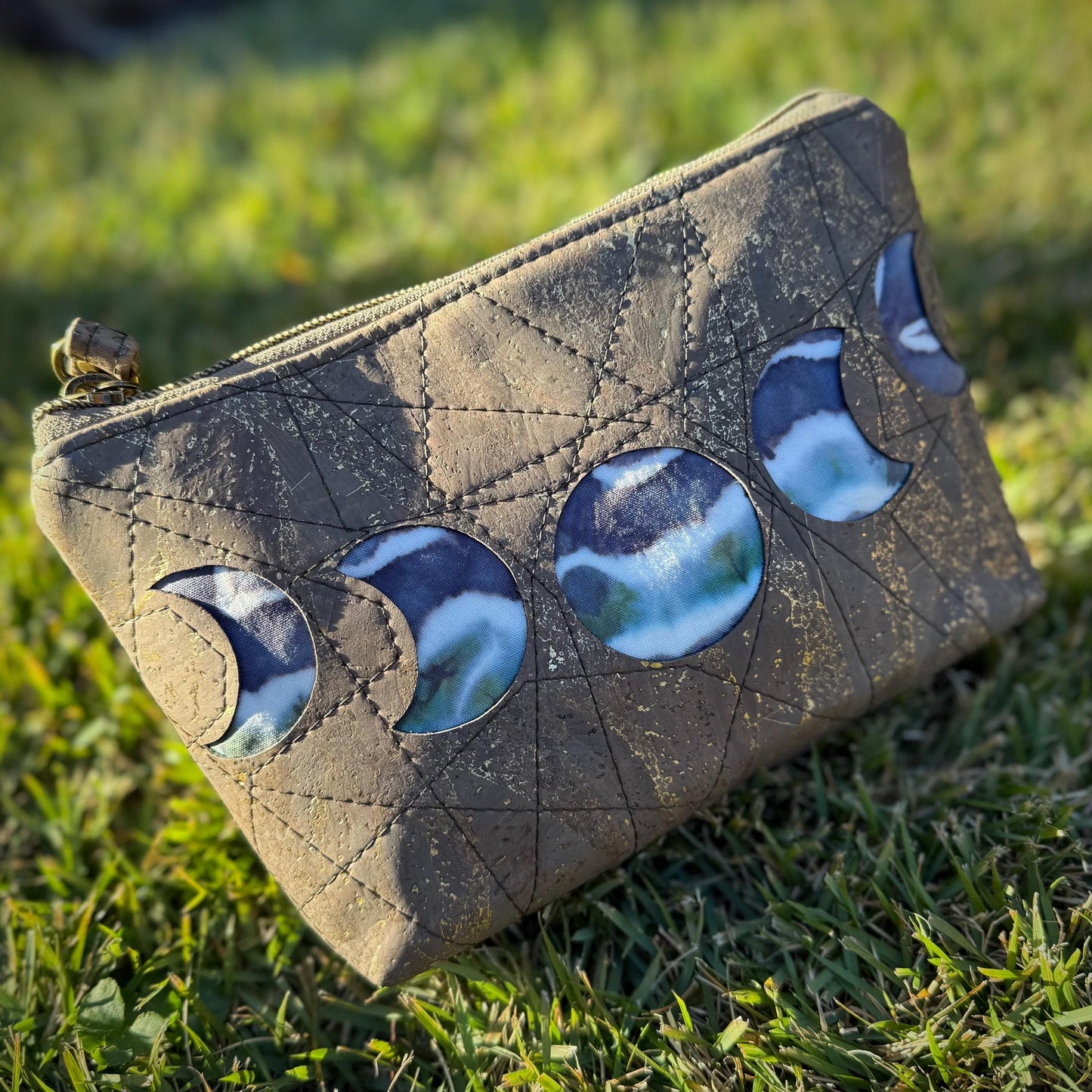Moonphase Cork Wristlet