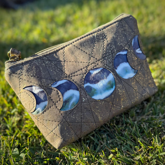 Moonphase Cork Wristlet