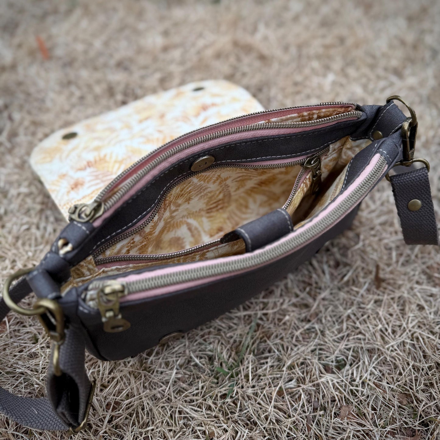 Brown Fern Crossbody Bag
