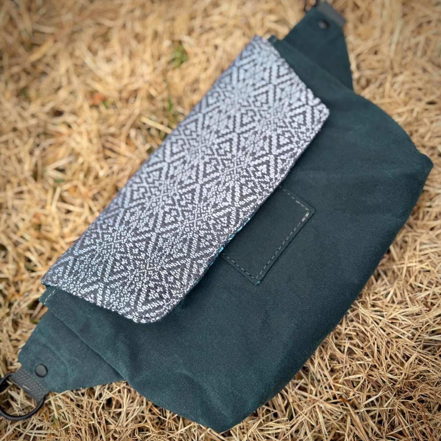 Deep Teal Handwoven Belt Bag