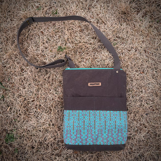 Teal & Brown Handwoven Crossbody