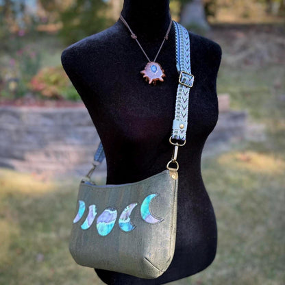 Moonphase Olive Crossbody Bag