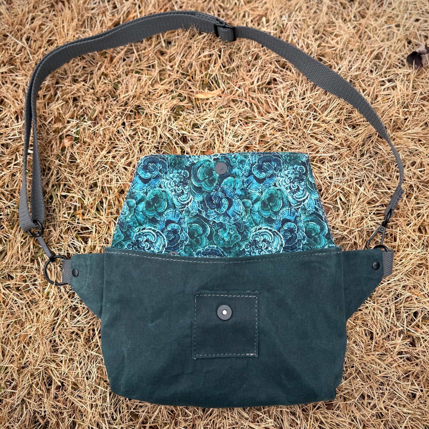 Deep Teal Handwoven Belt Bag