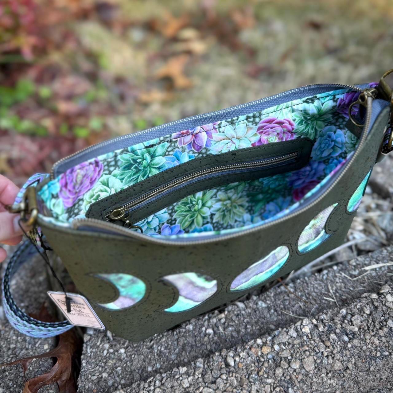 Moonphase Olive Crossbody Bag