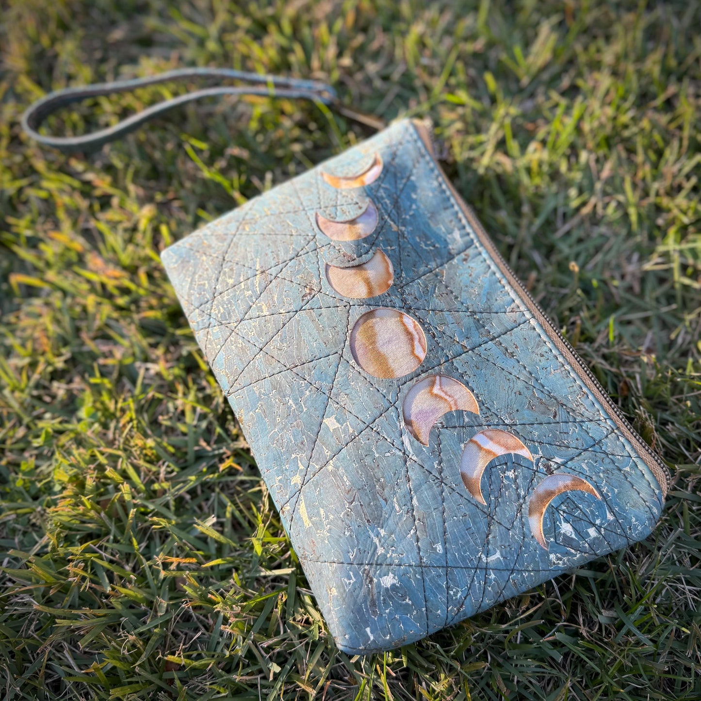 Moonphase Cork Wristlet