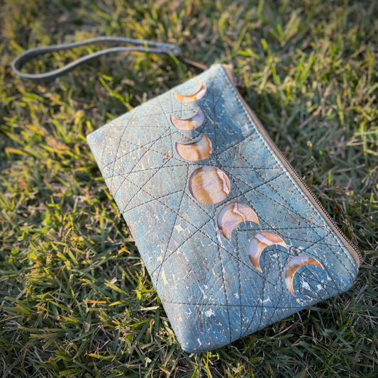 Moonphase Cork Wristlet