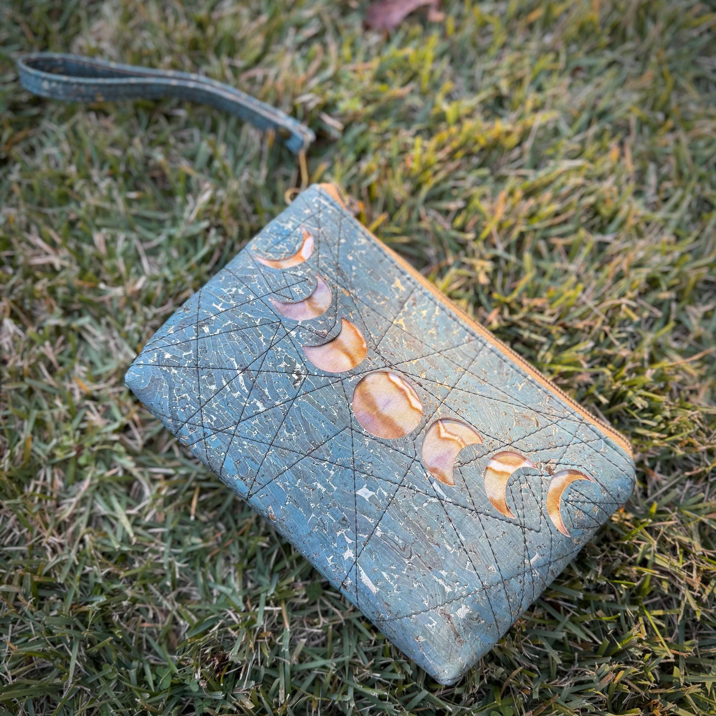 Moonphase Cork Wristlet