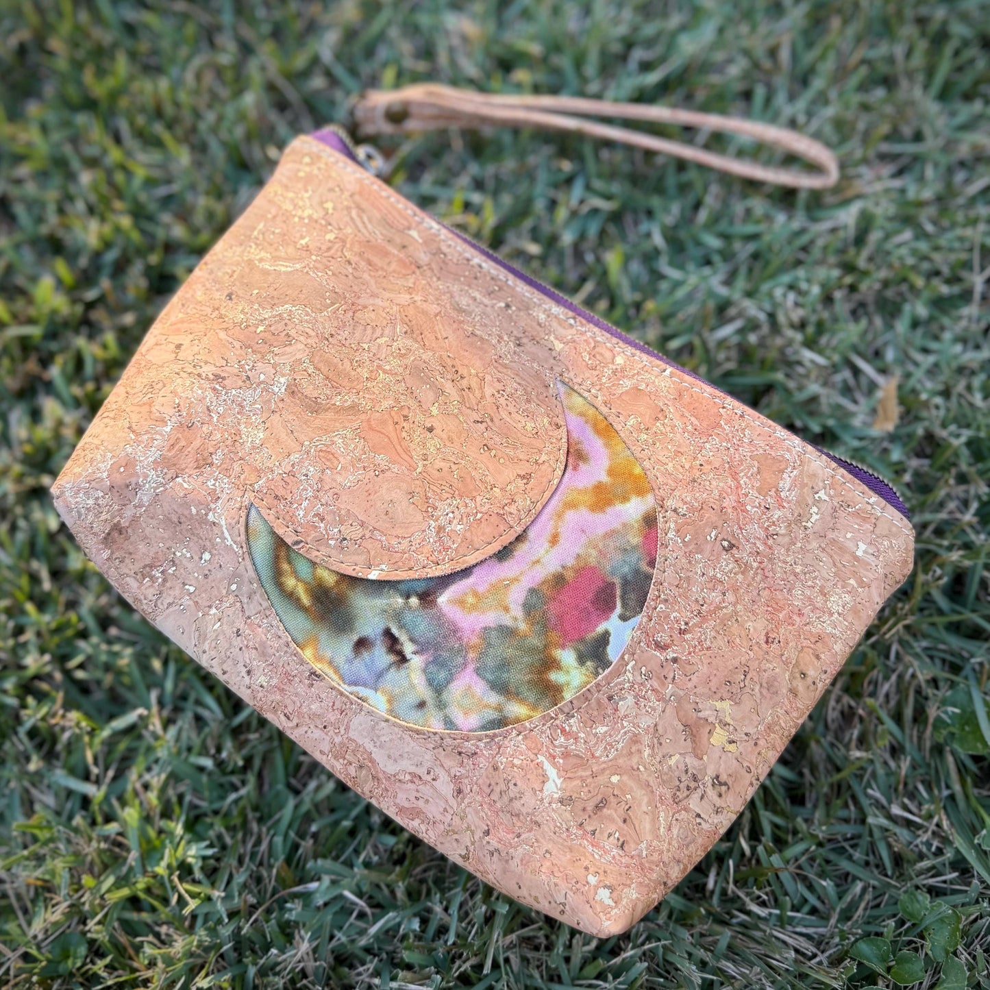 Moon Cork Wristlet