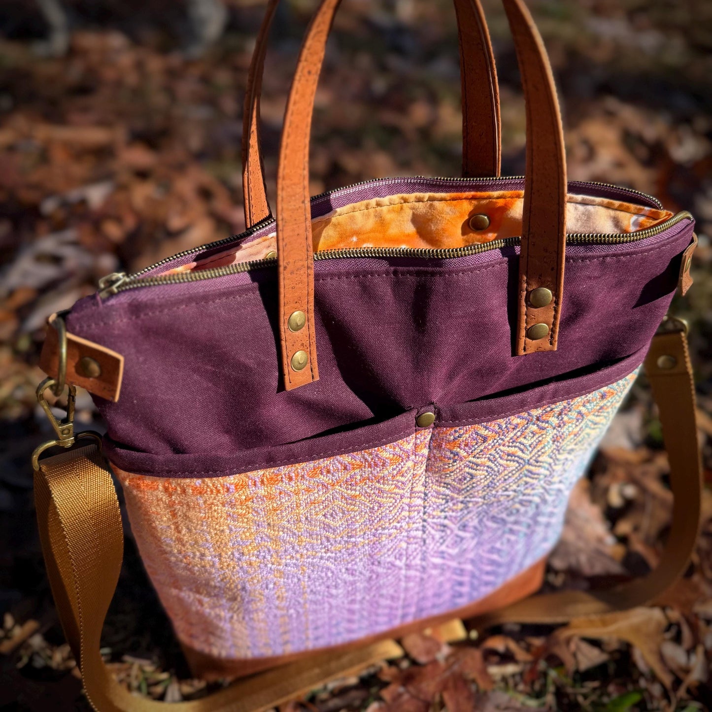 Maroon Handwoven Tote Bag