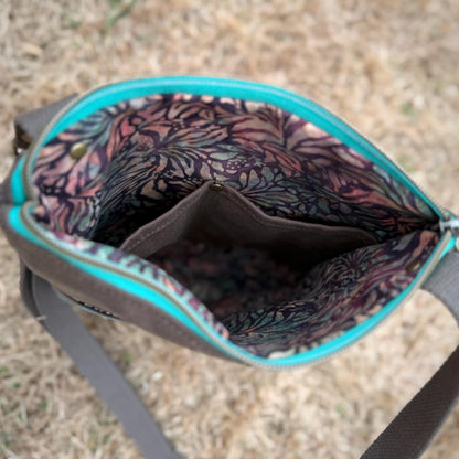 Teal & Brown Handwoven Crossbody