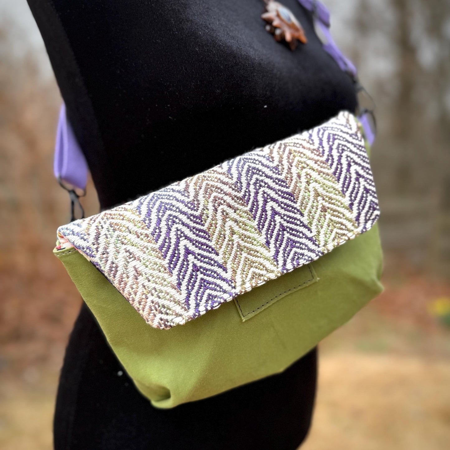 Spring Green Handwoven Belt Bag