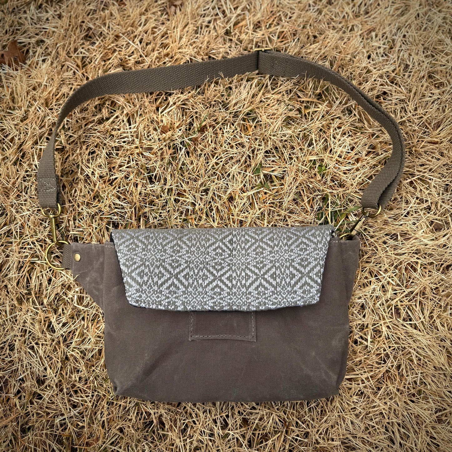 Mushroom Brown Handwoven Belt Bag