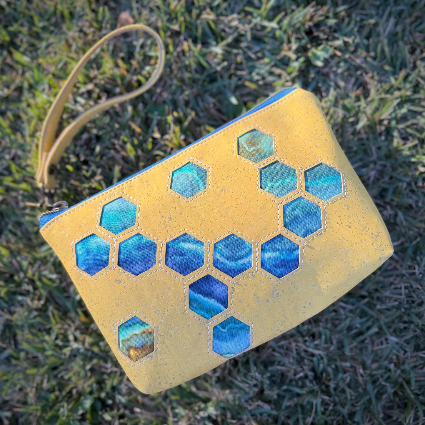 Honeycomb Cork Wristlet