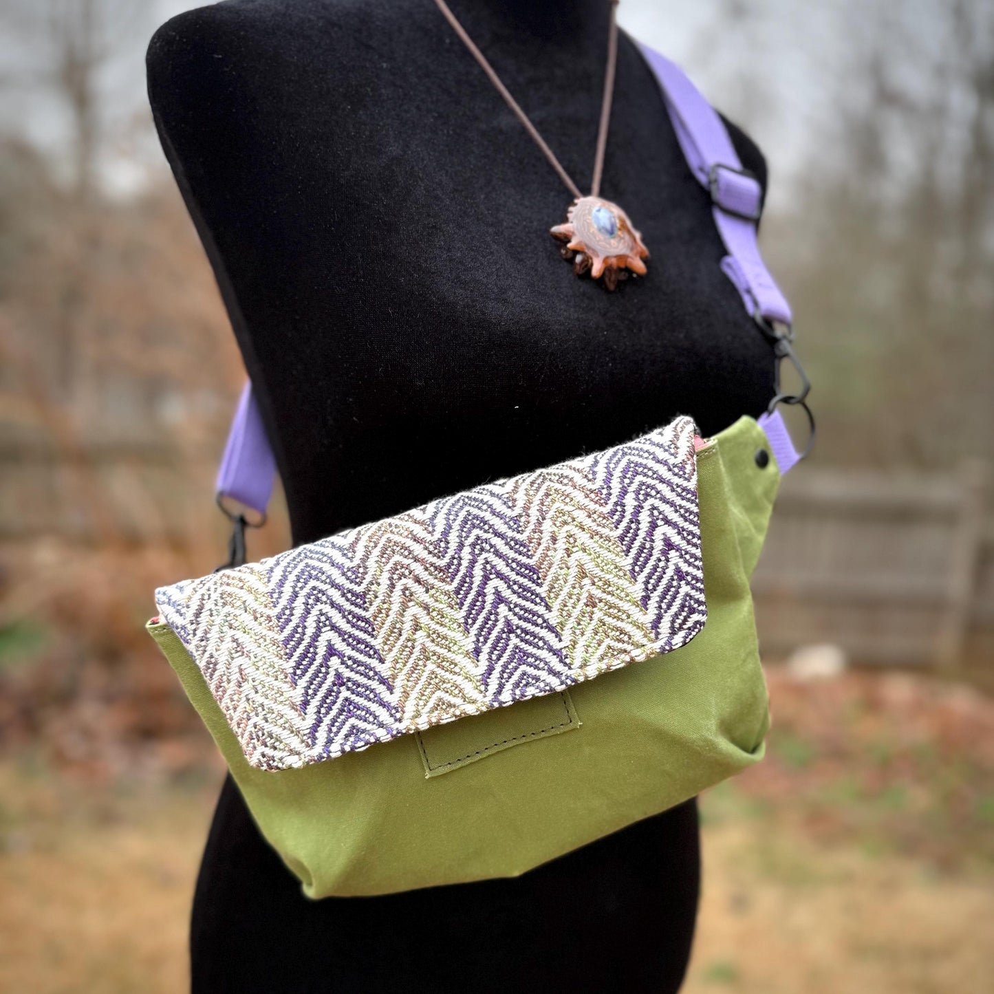 Spring Green Handwoven Belt Bag