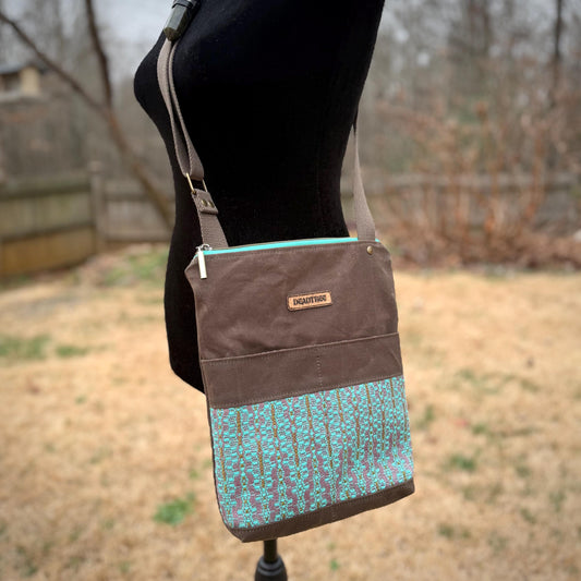 Teal & Brown Handwoven Crossbody