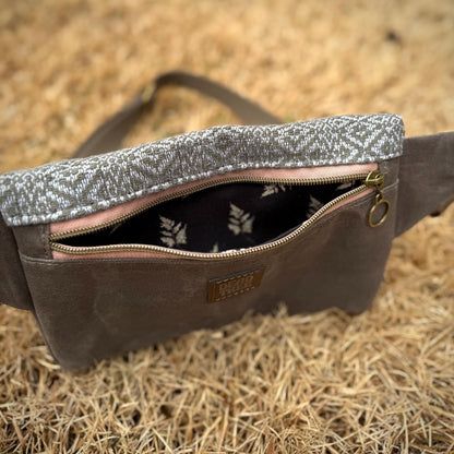 Mushroom Brown Handwoven Belt Bag