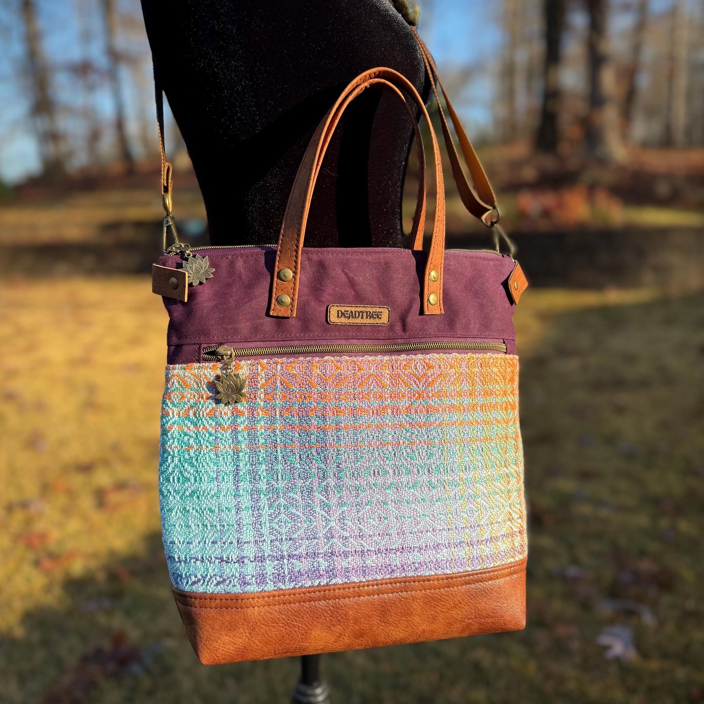 Maroon Handwoven Tote Bag
