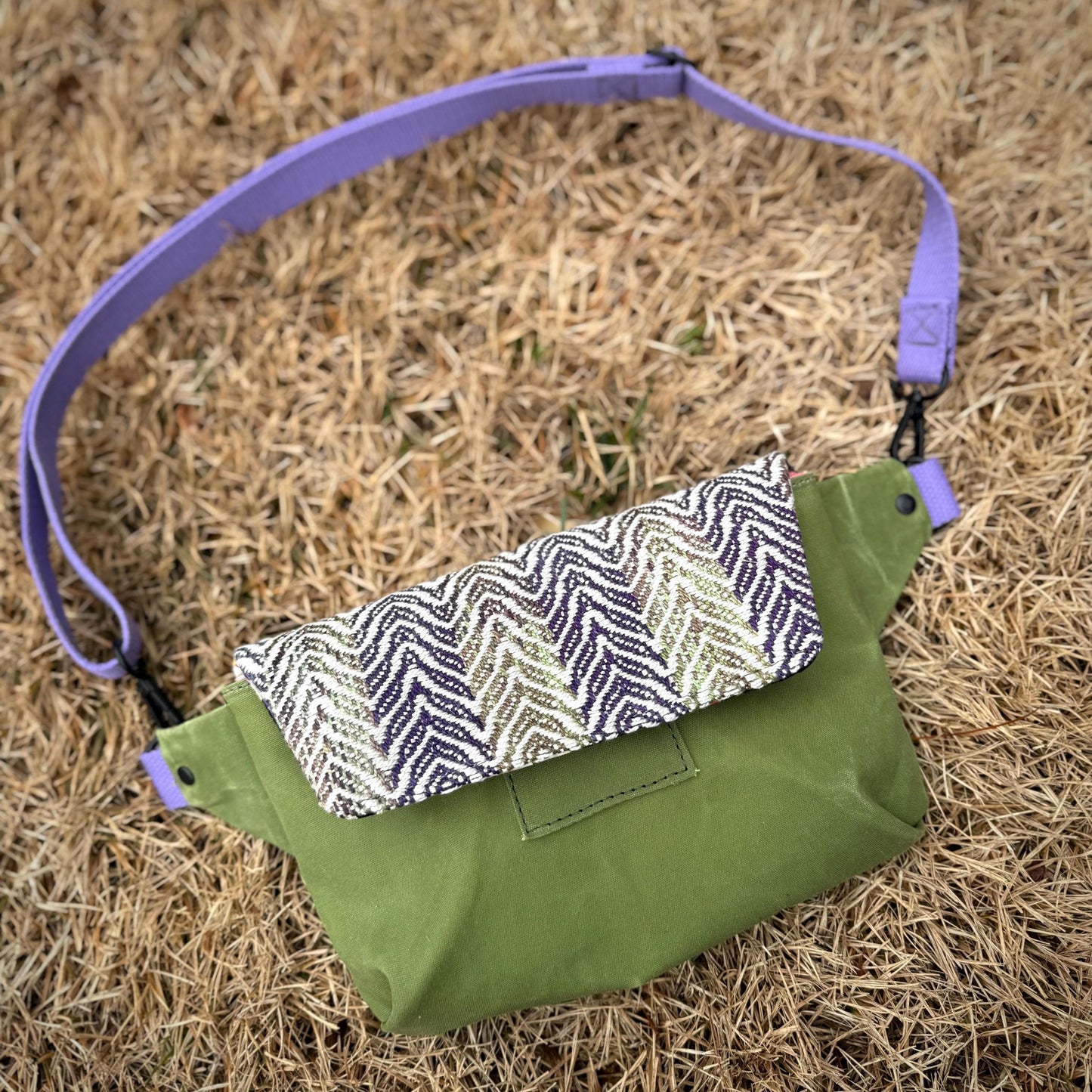 Spring Green Handwoven Belt Bag
