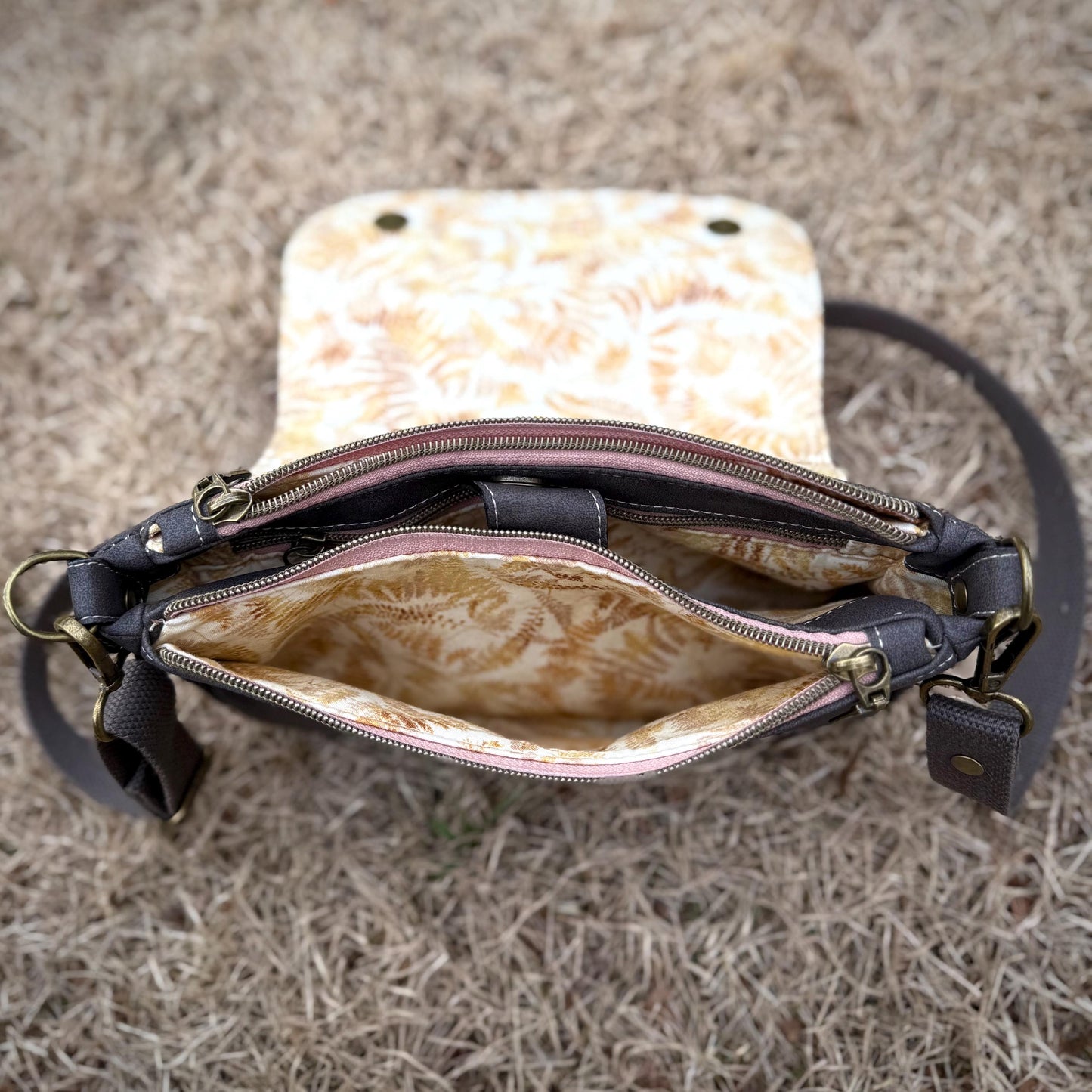 Brown Fern Crossbody Bag